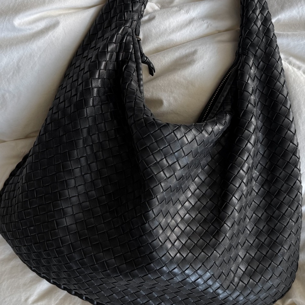 Bottega Veneta Black Woven Hobo Bag